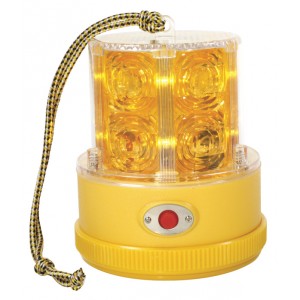 Amber 360° Portable Battery Operated LED Warning Light