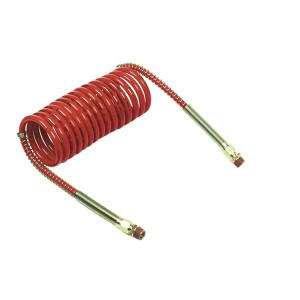 15' Coiled Air Hose Red