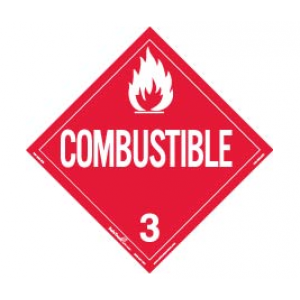 Combustible Class 3 Placard