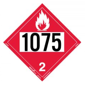 Flammable 1075 Class 2 Placard